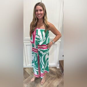 Tropical Strapless Jumpsuit